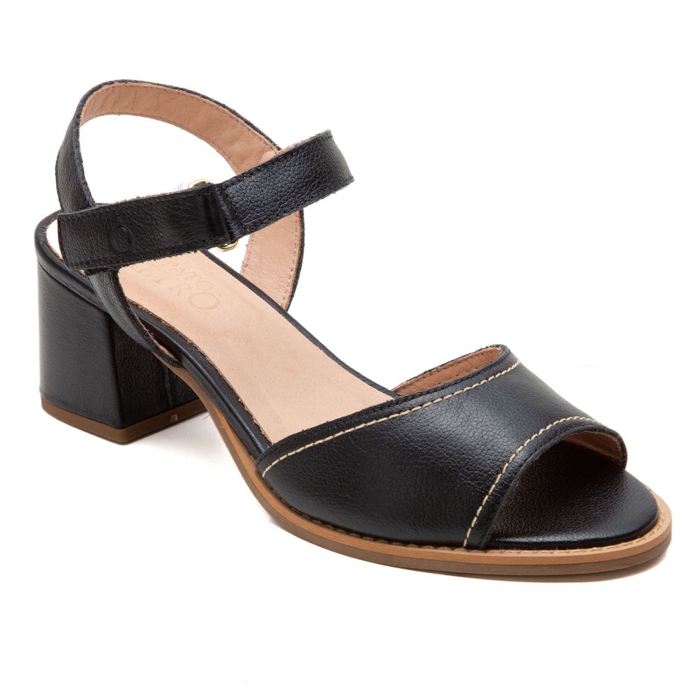 Sandália Peep Toe - Preta - LEVE 