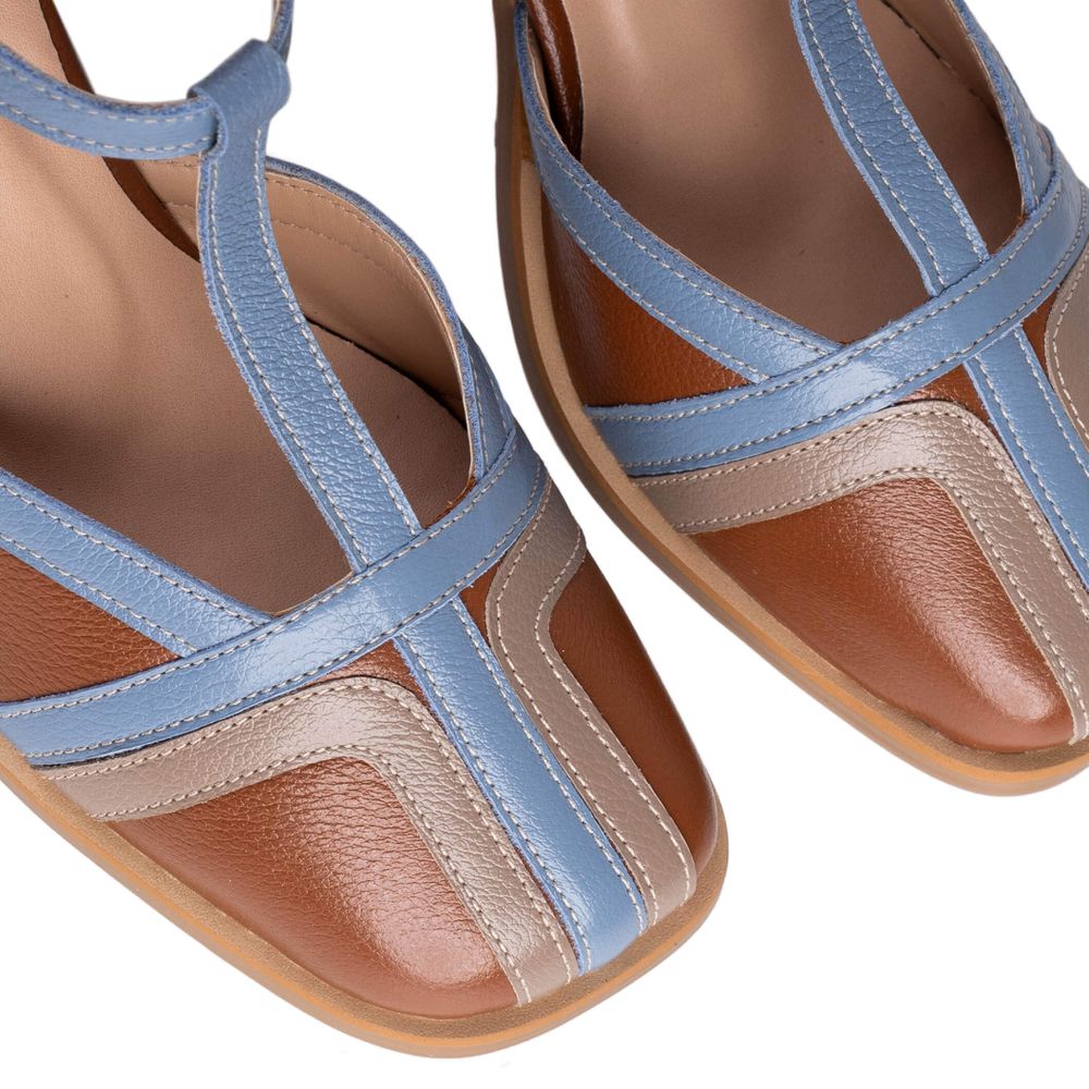 Sapato Boneca - BOSSA - Chocolate, Denin E Fendi - 400.59 