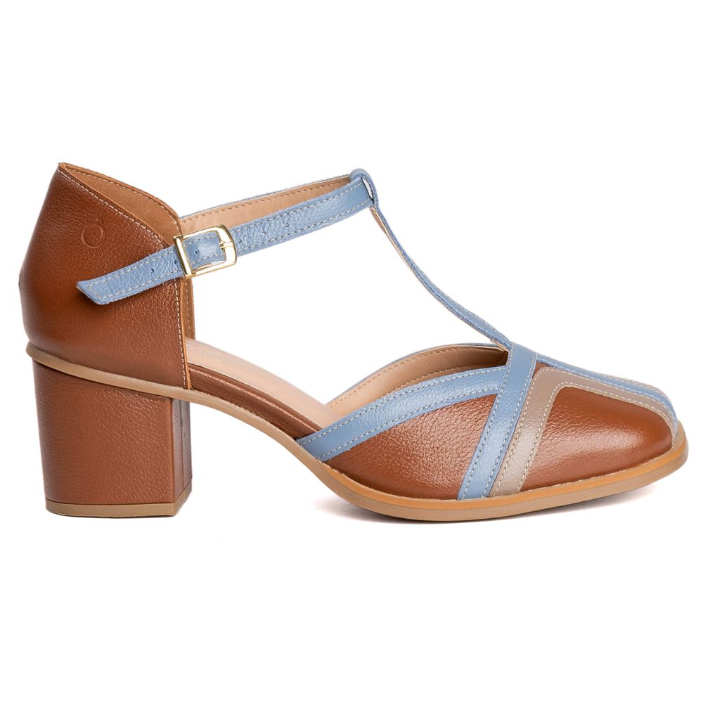 Sapato Boneca - BOSSA - Chocolate, Denin E Fendi - 400.59 