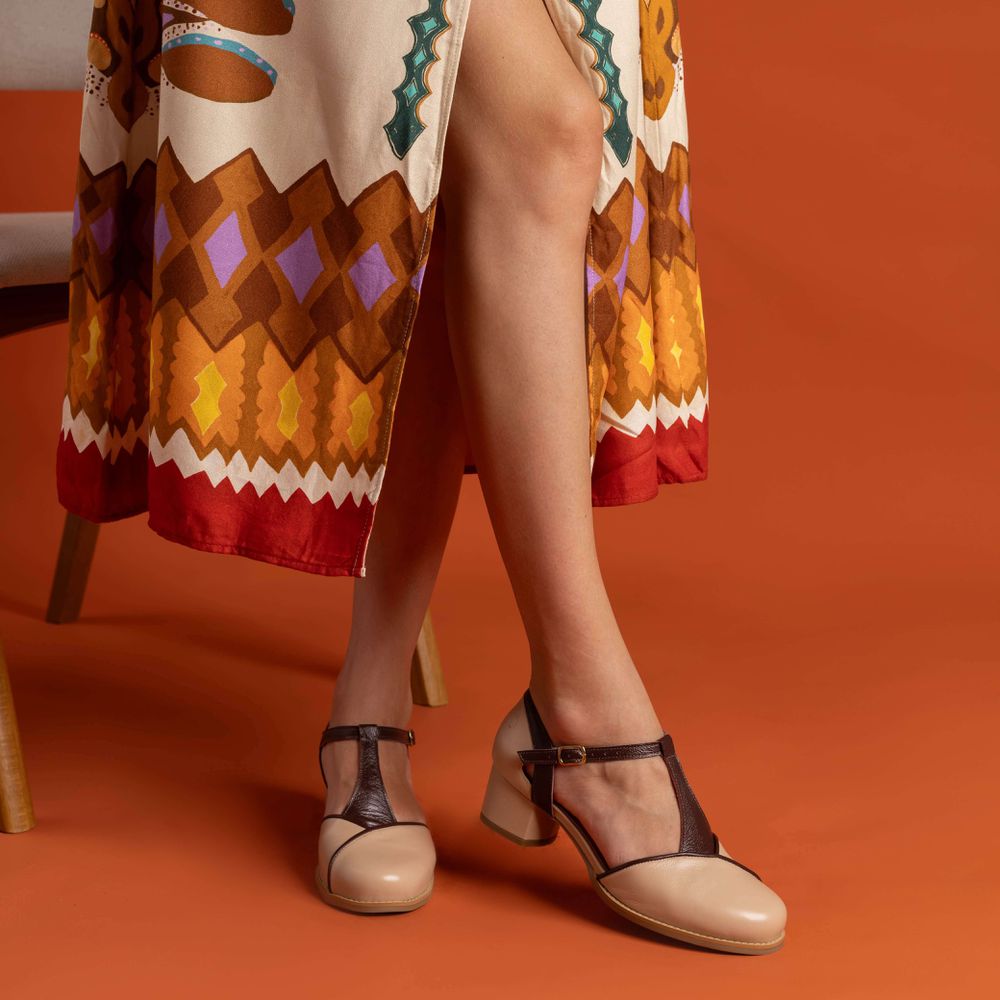 Sapato Boneca - BUARQUE - Nude E Madeira - 2075.5