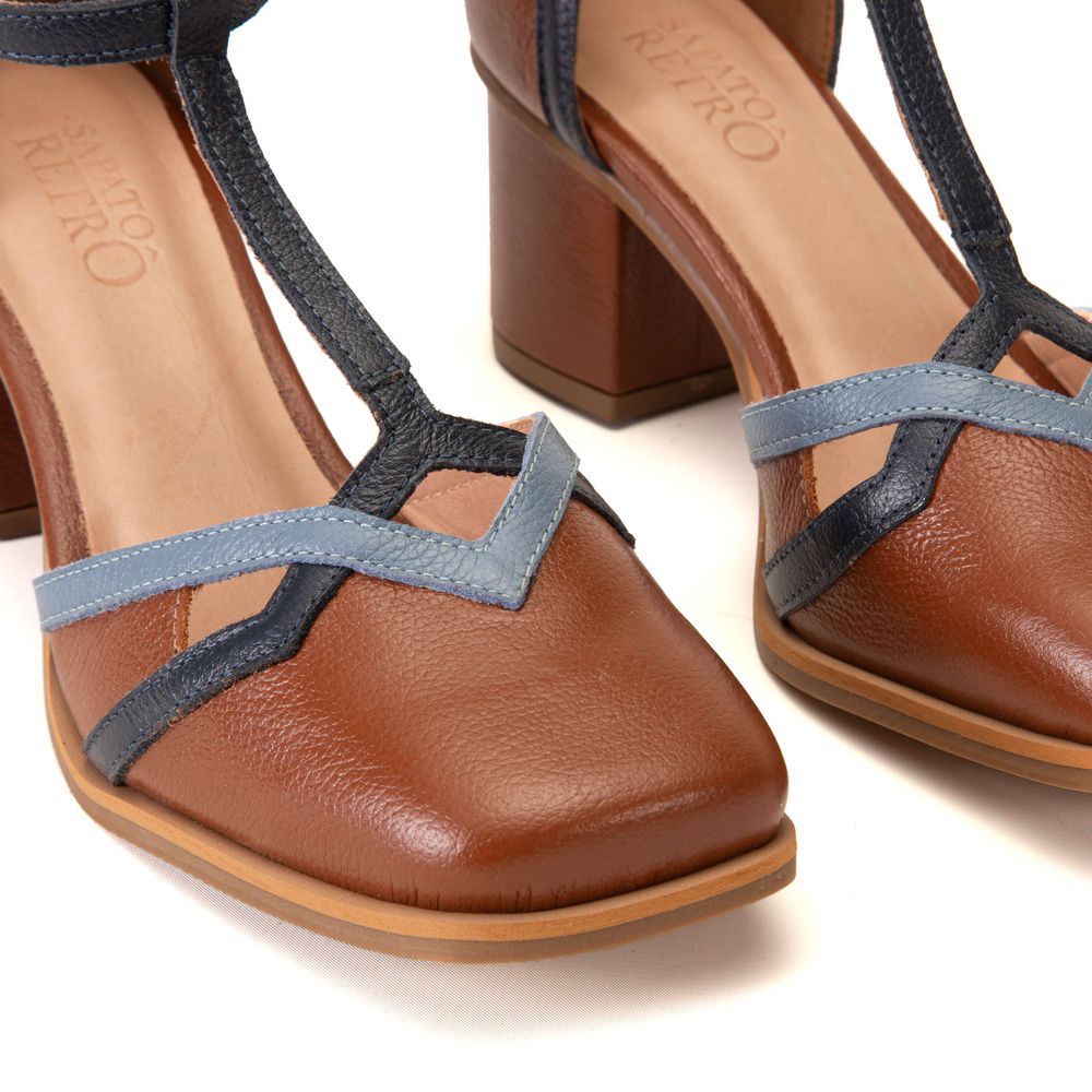 Sapato Boneca - Chocolate, Azul Hortência e Azul Marinho - VIVER