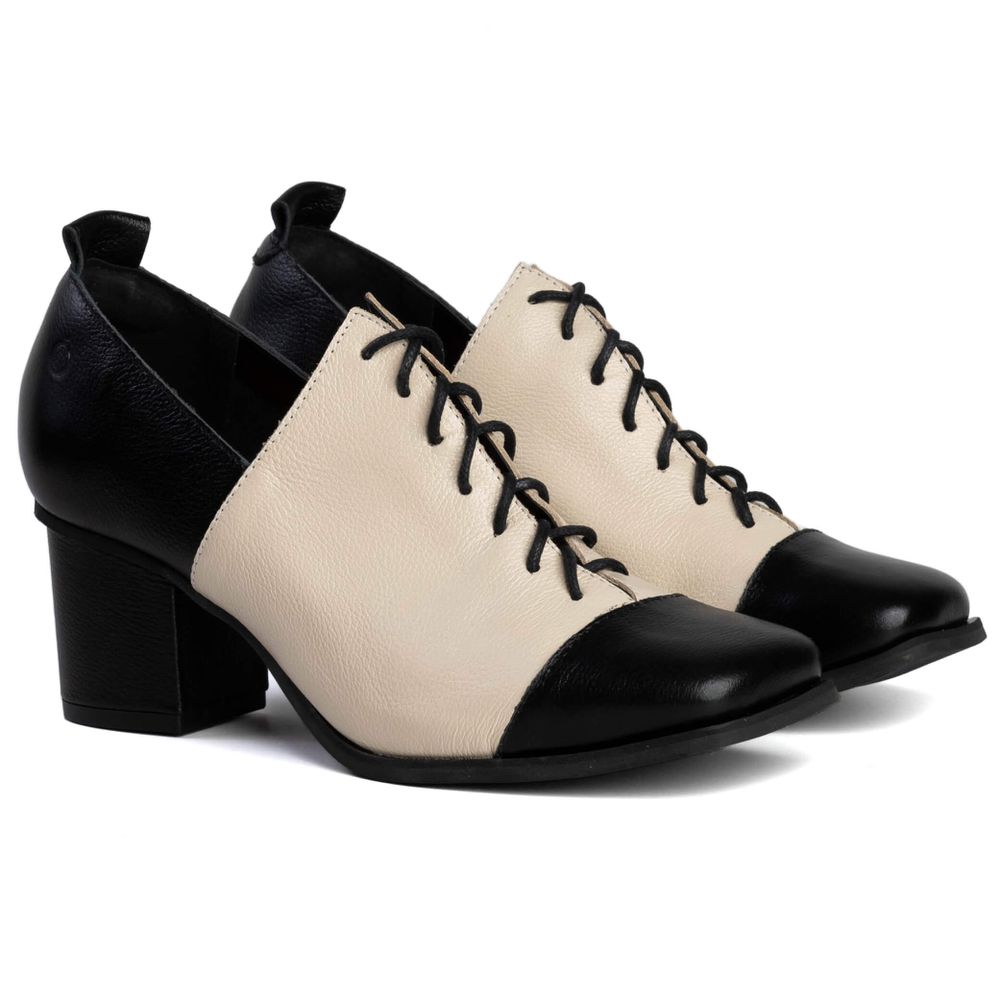 Sapato Boneca CITRINO - Preto e Off White - 400.39
