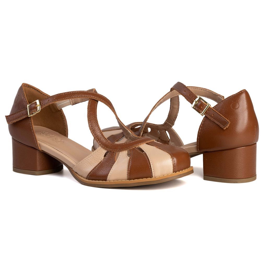 Sapato Boneca - RESPIRO - Chocolate E Nude - 2075.7