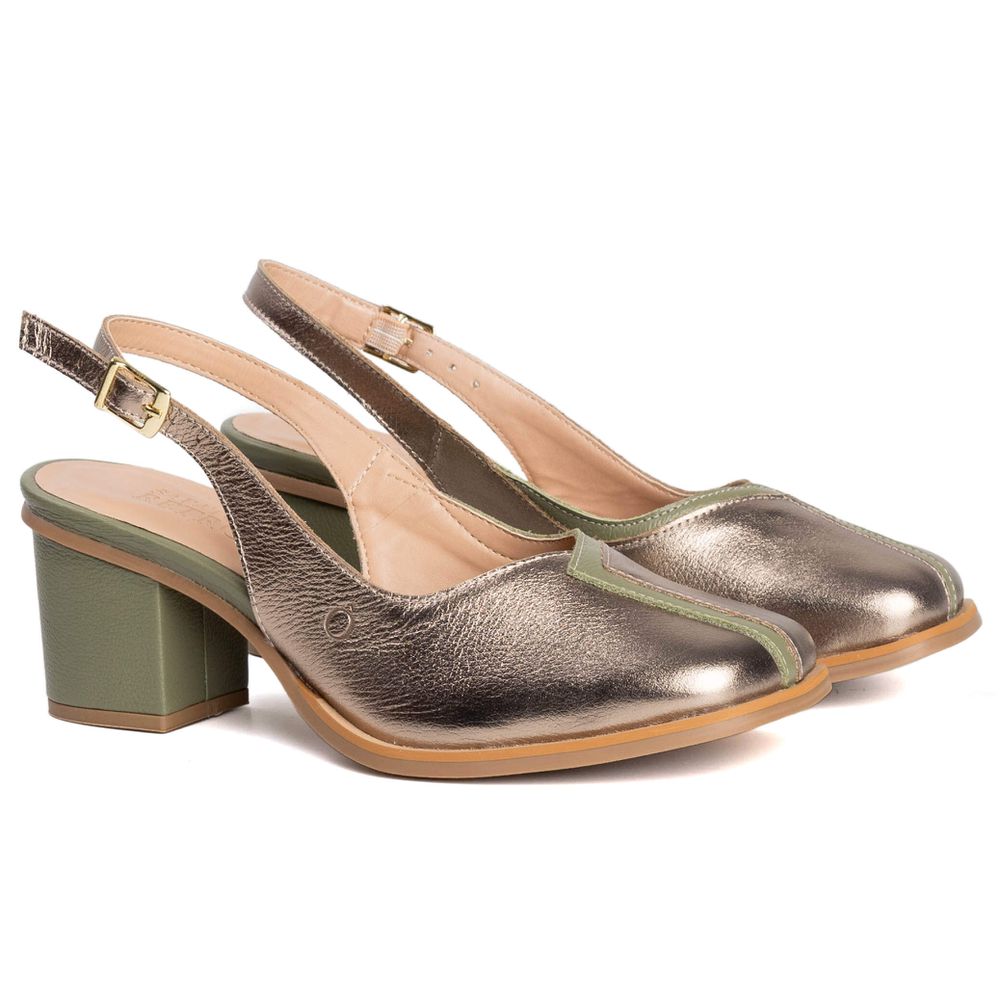 Sapato Boneca - VIBRAR - Metalic E Sálvia - 400.56
