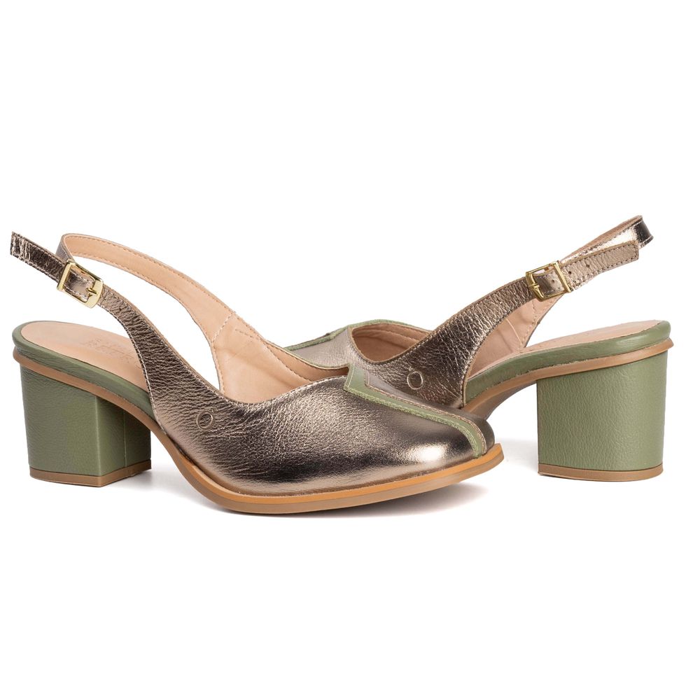Sapato Boneca - VIBRAR - Metalic E Sálvia - 400.56