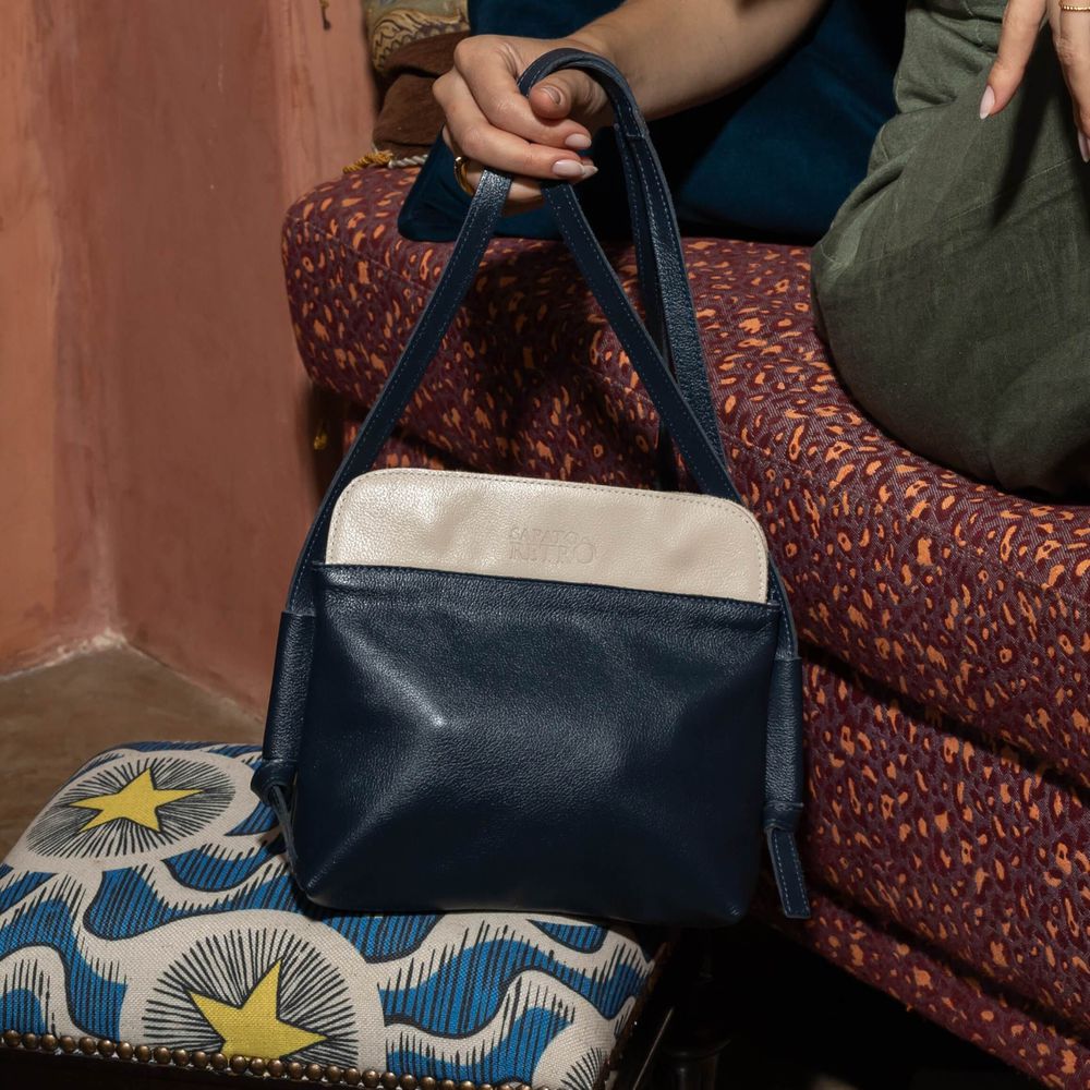 Bolsa RetrÔ - Marinho e Off Whiite - LIBERDADE