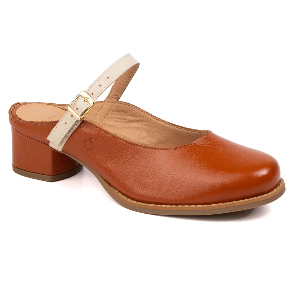 Mule RetrÔ - Telha e Off White - SERENA