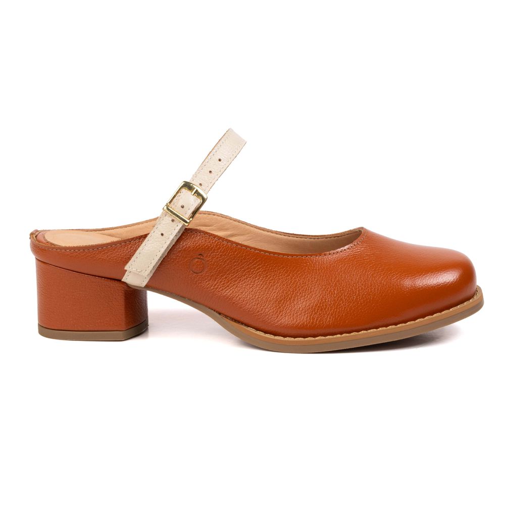 Mule RetrÔ - Telha e Off White - SERENA