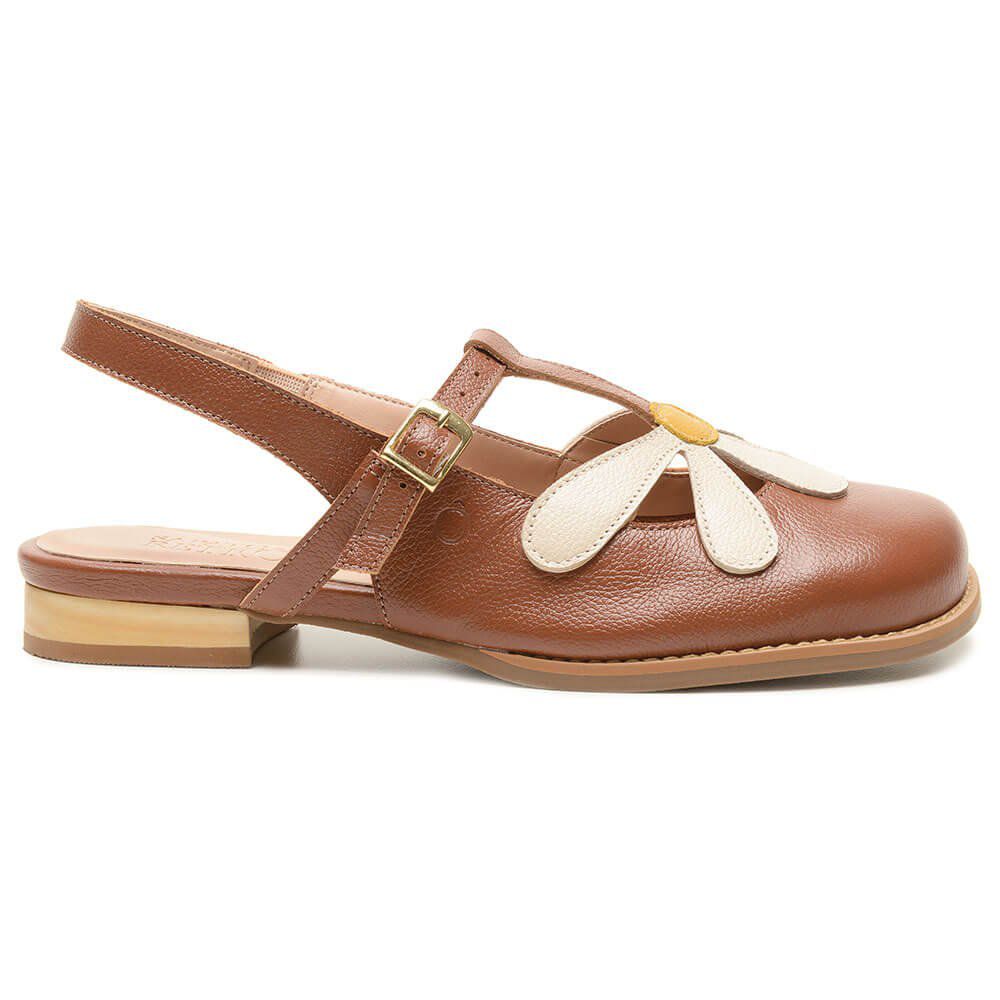 Sapatilha RetrÔ - Chocolate, Off White e Mostarda - JARDIM