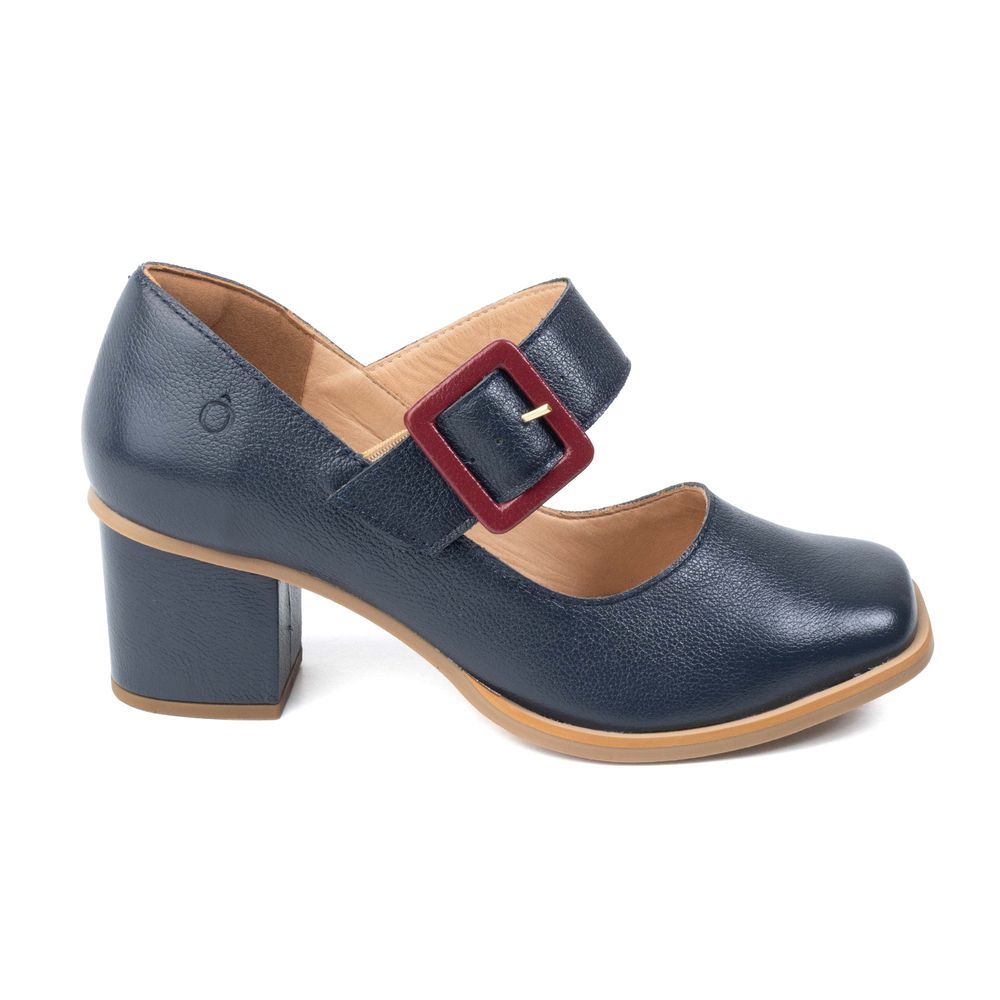 Sapato Boneca - Azul Marinho e Chilli - VINTAGE