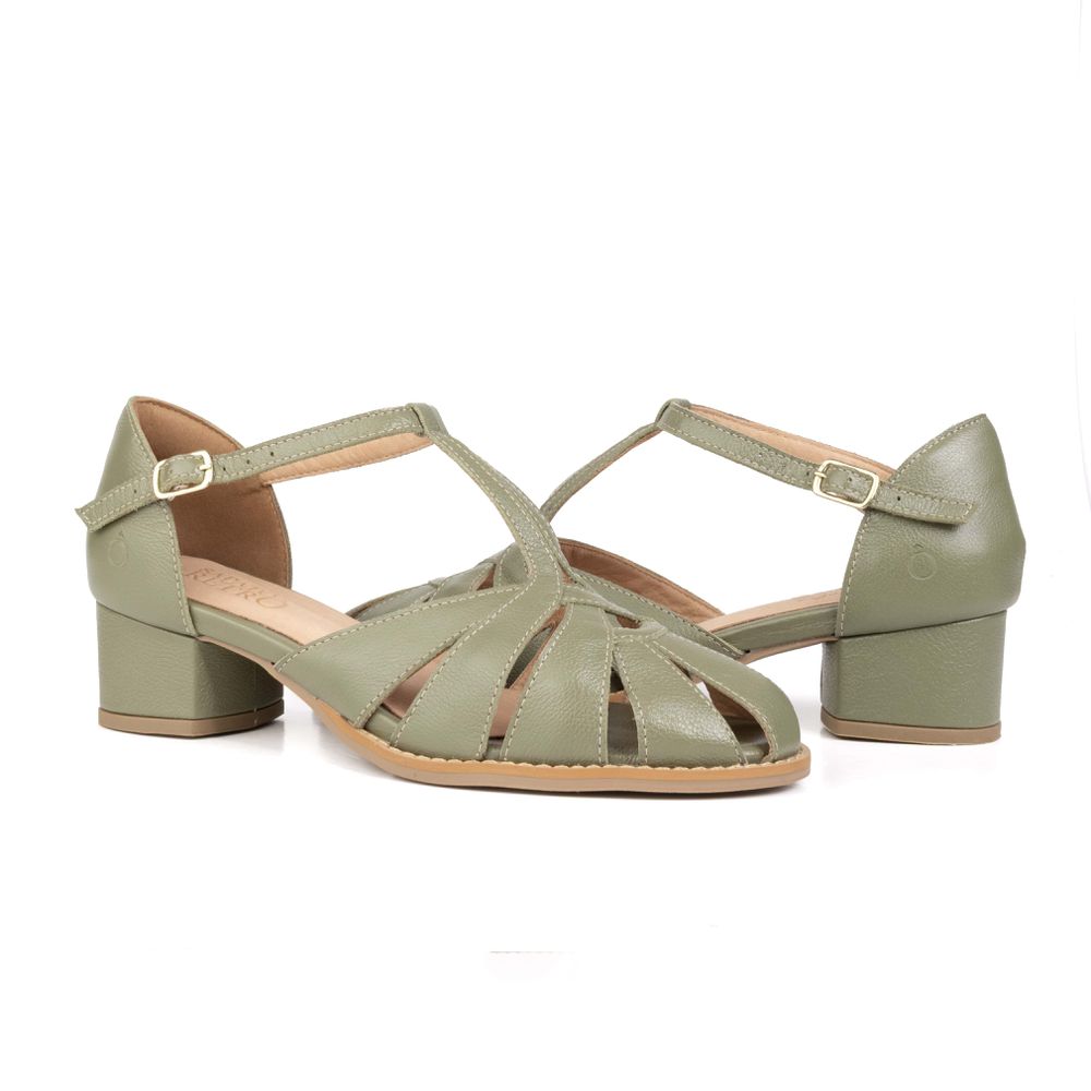 Sapato Feminino Boneca BROMÉLIA - Sálvia - 601.54 