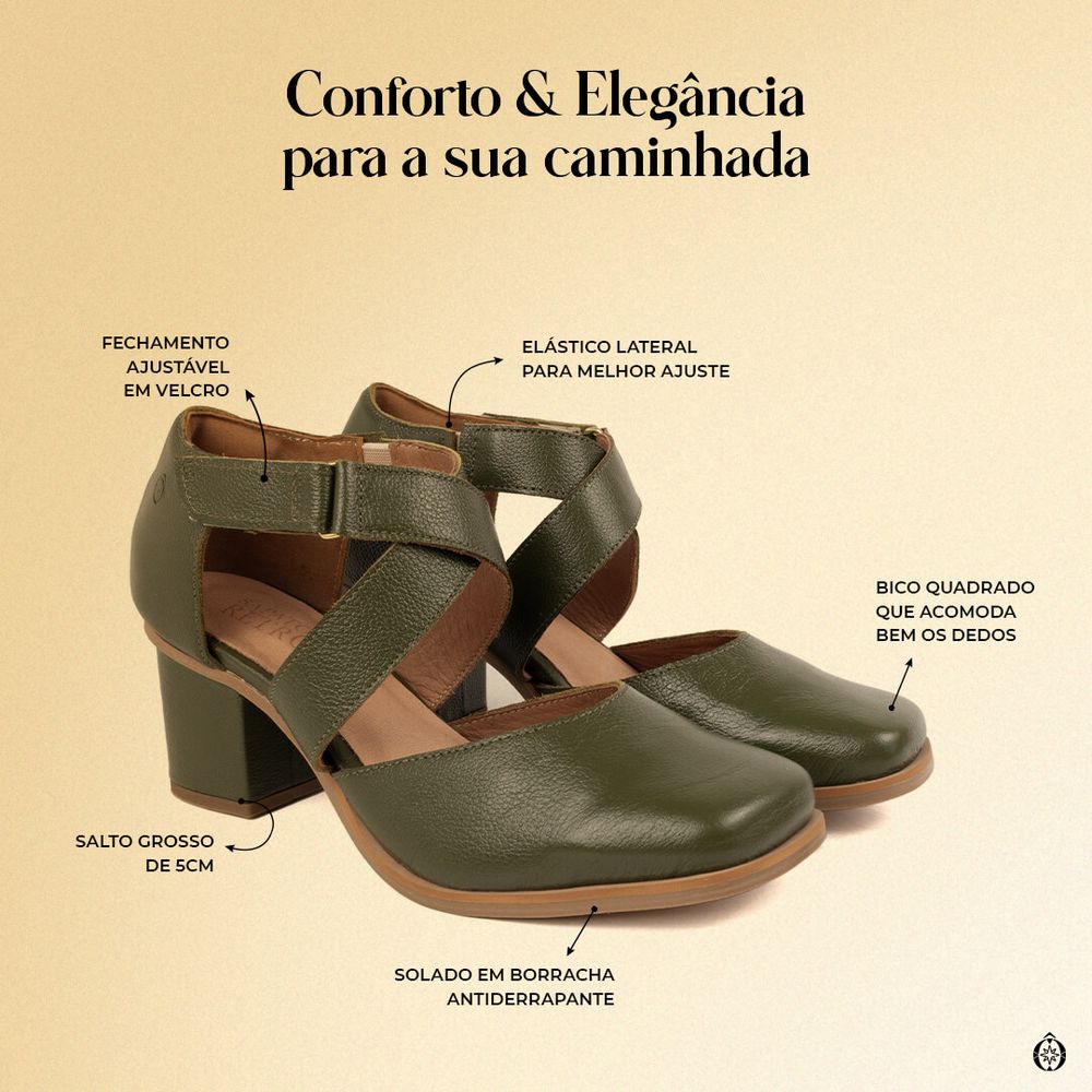 Sapato Boneca - MILÃO - Verde Musgo - 400.03