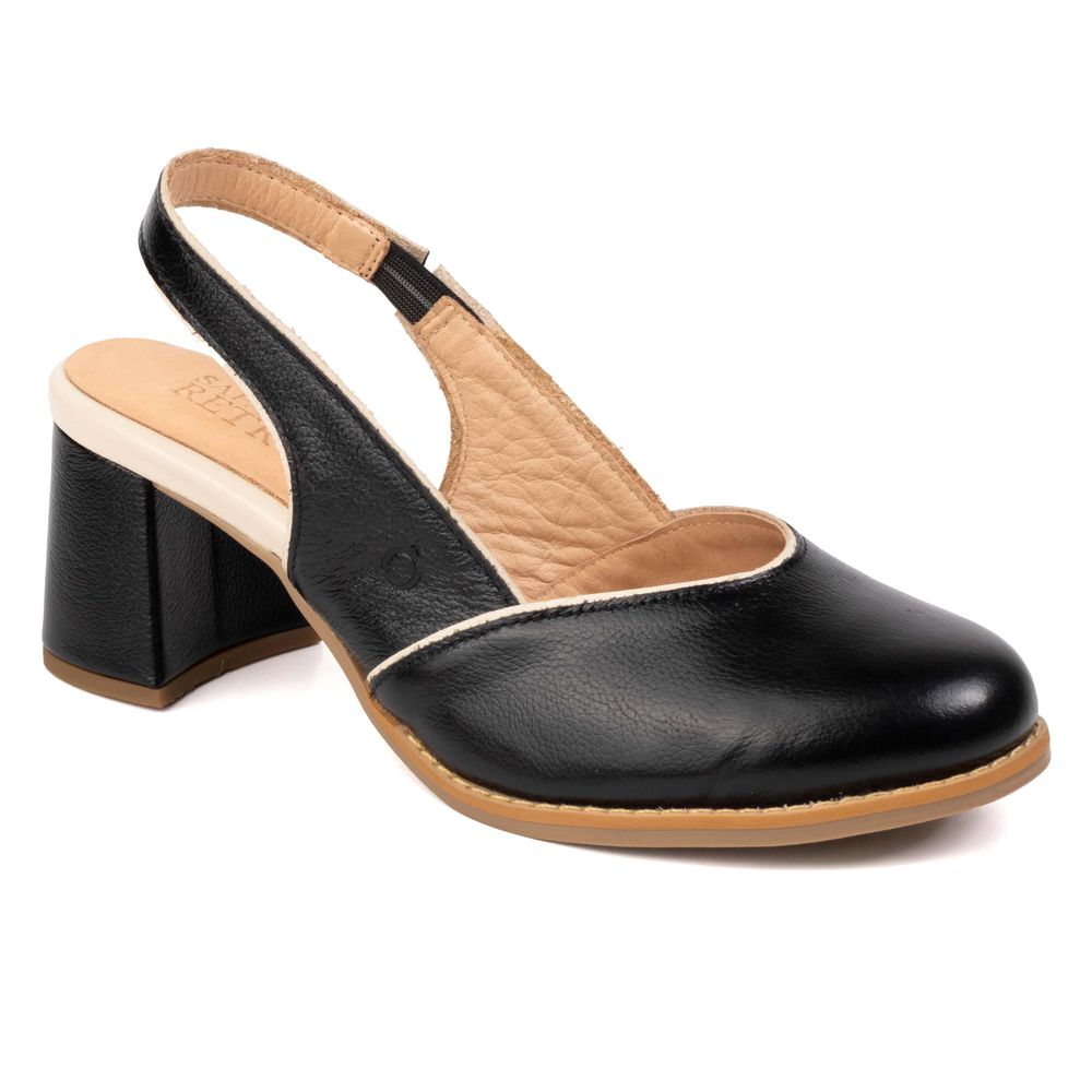 Sapato Boneca RetrÔ - Preto e Off White - ALÉM
