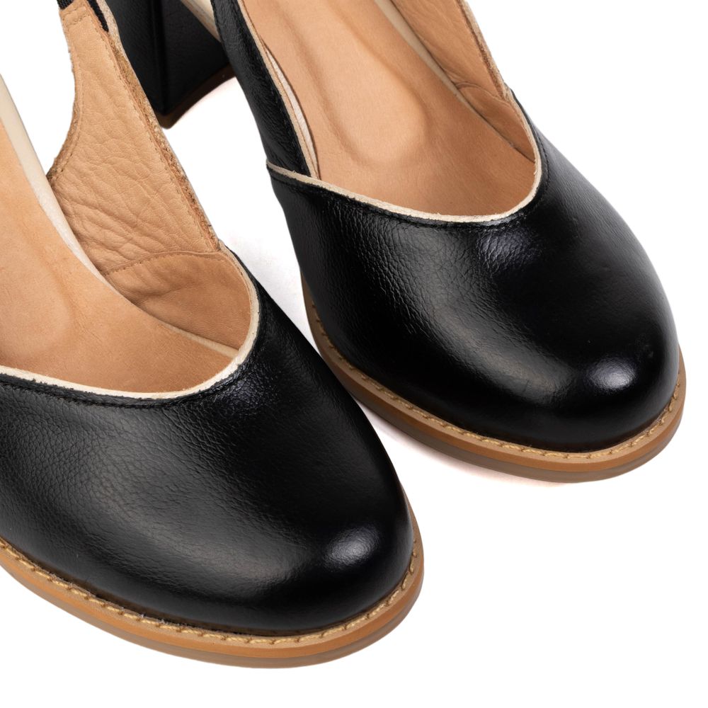 Sapato Boneca RetrÔ - Preto e Off White - ALÉM