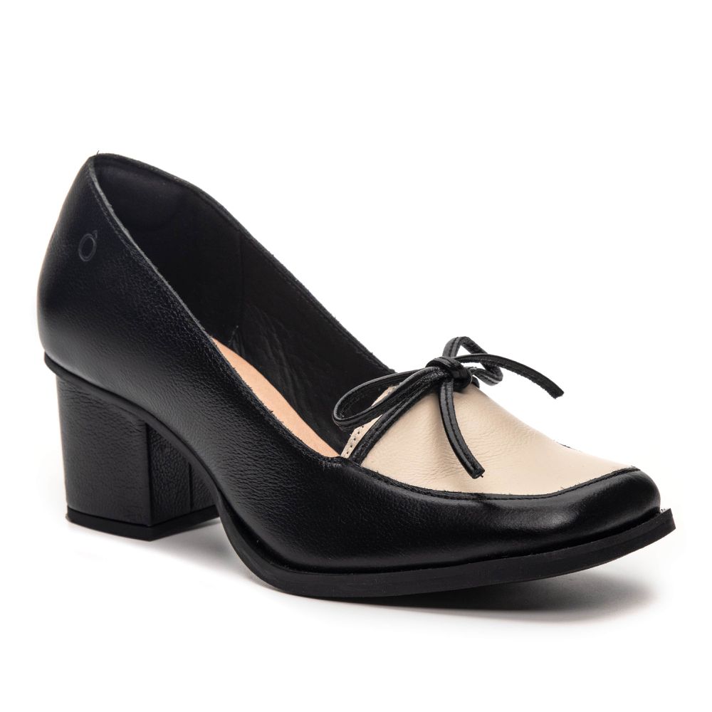 Sapato Boneca RetrÔ - Preto e Off White - INSPIRE