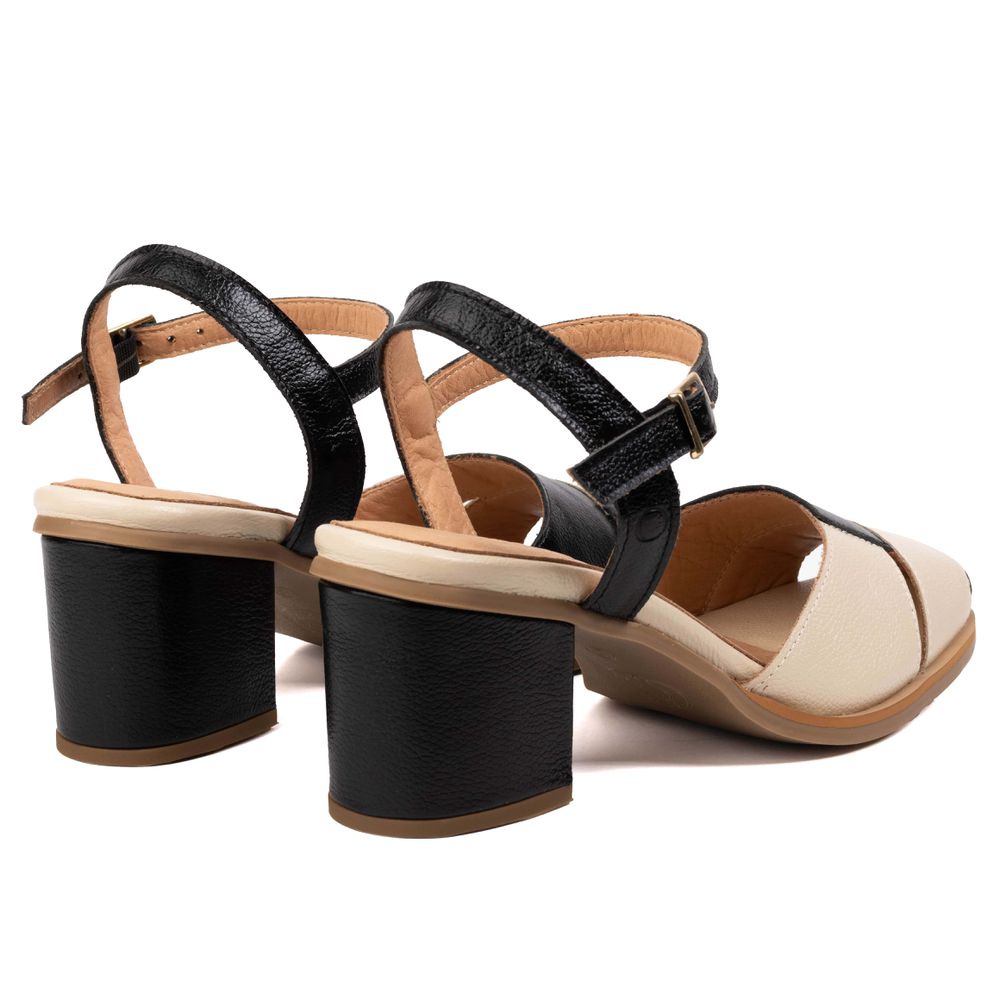 Sapato Boneca RetrÔ - Preto e Off White - UNIR