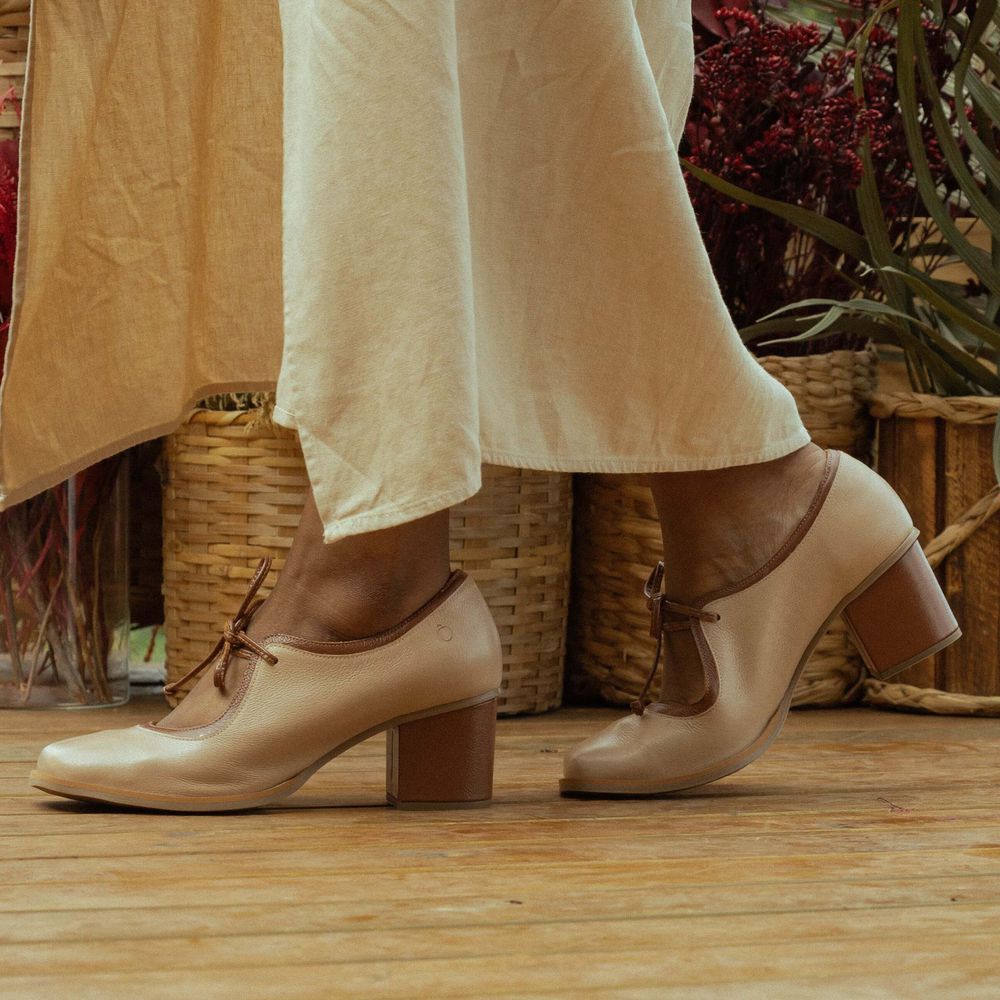 Sapato LISBOA - Nude e Chocolate - 400.55