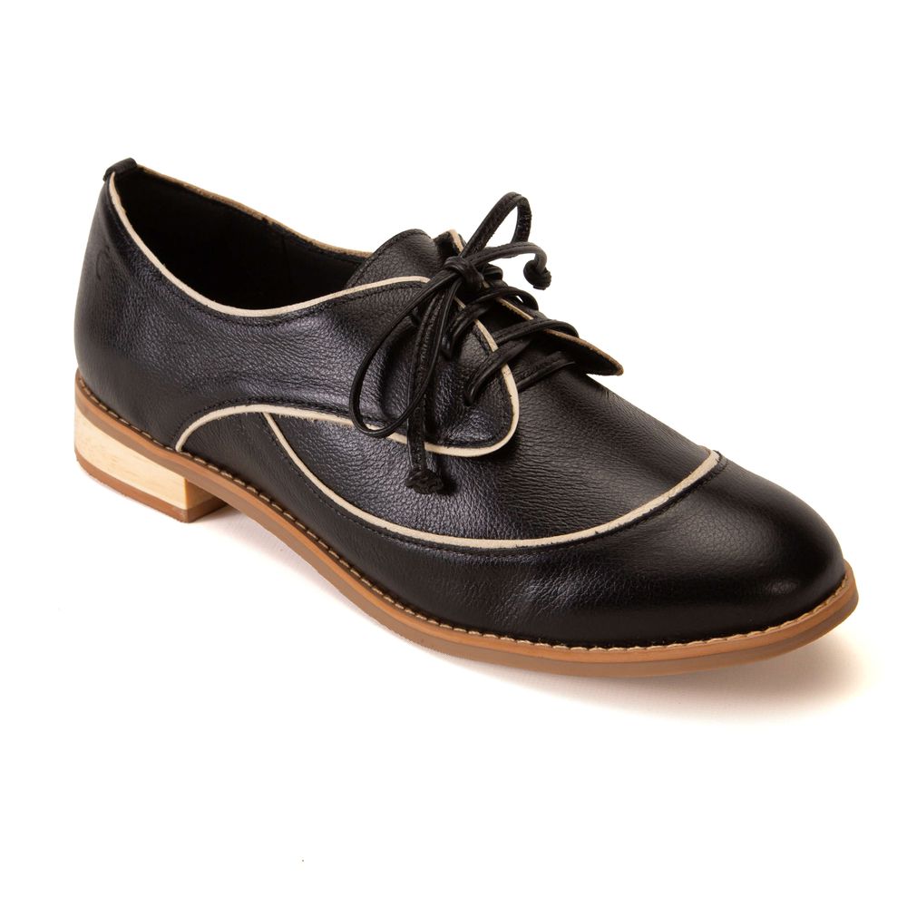 Sapato Oxford - Preto e Off White - HÍSTORIA