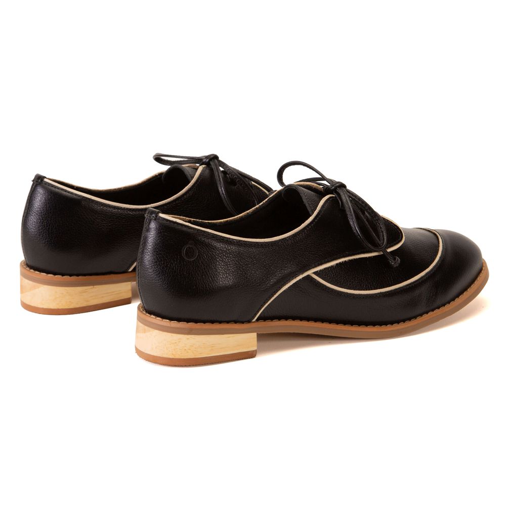 Sapato Oxford - Preto e Off White - HÍSTORIA