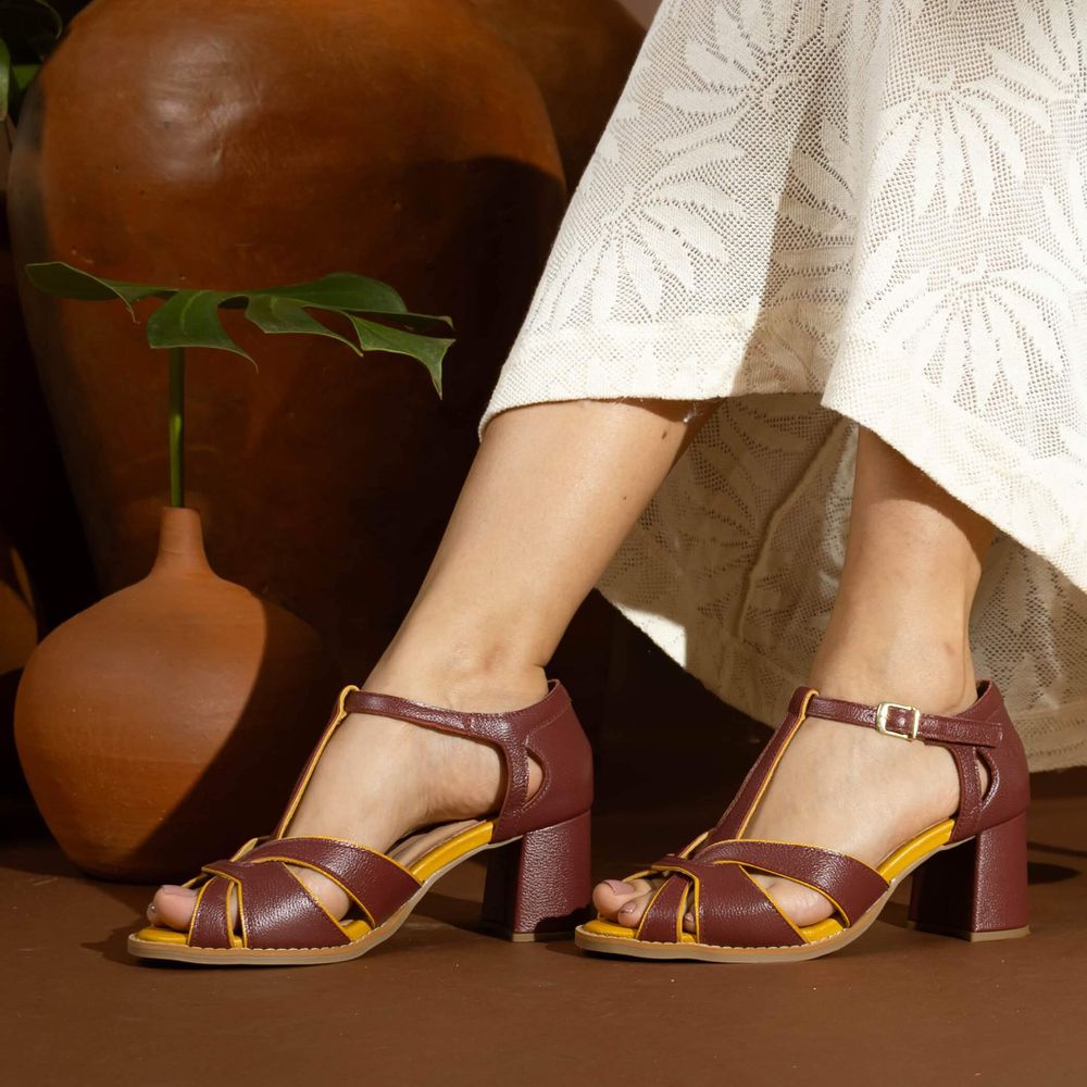 Peep Toe RetrÔ - Chilli e Mostarda - ESSÊNCIA