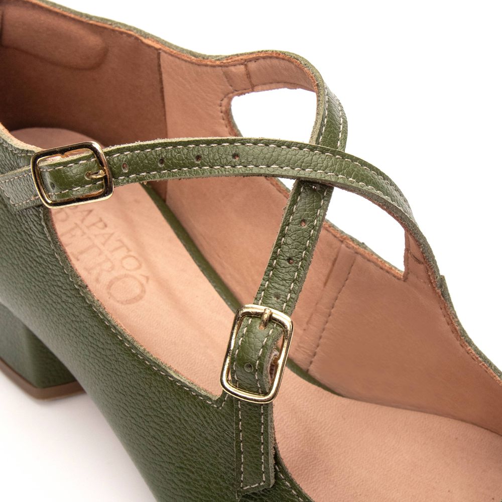 Sapato Boneca RetrÔ - Verde Cacto - MOMENTO