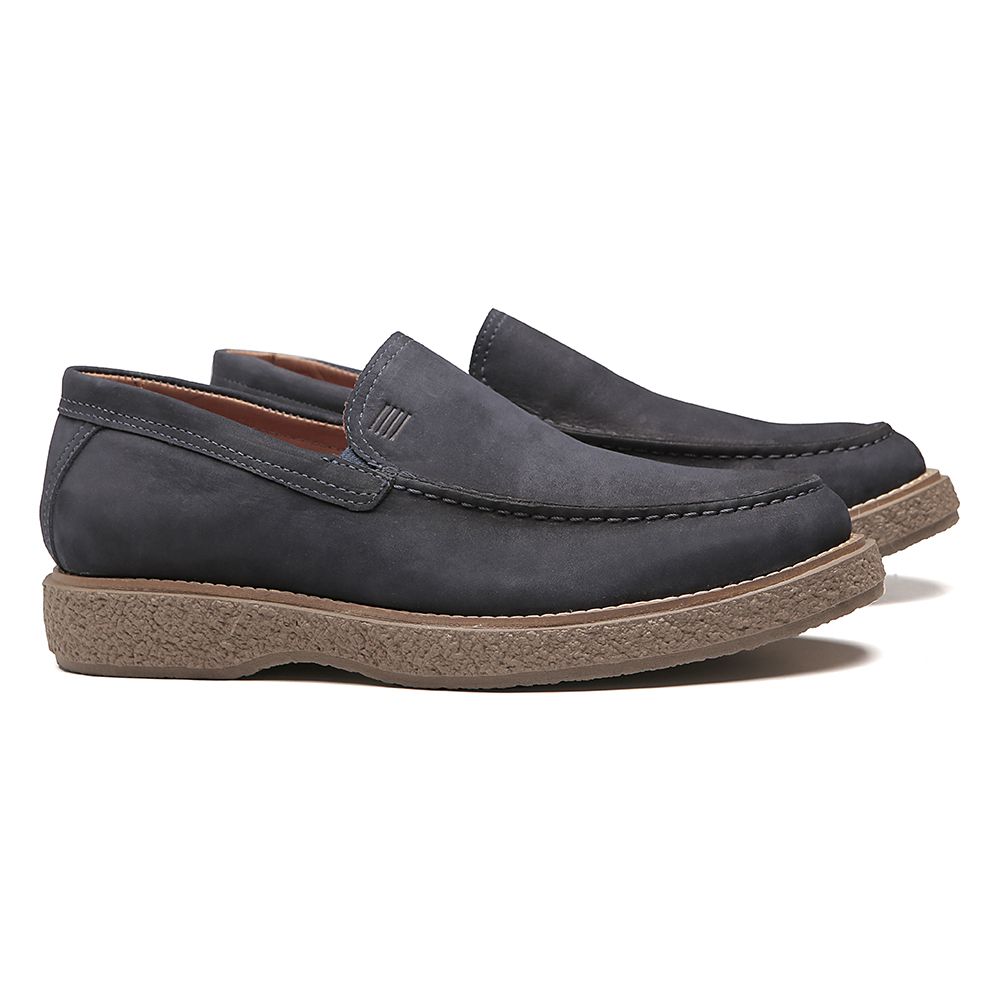 SAPATO MOCASSIM MASCULINO CASUAL EM COURO AZUL