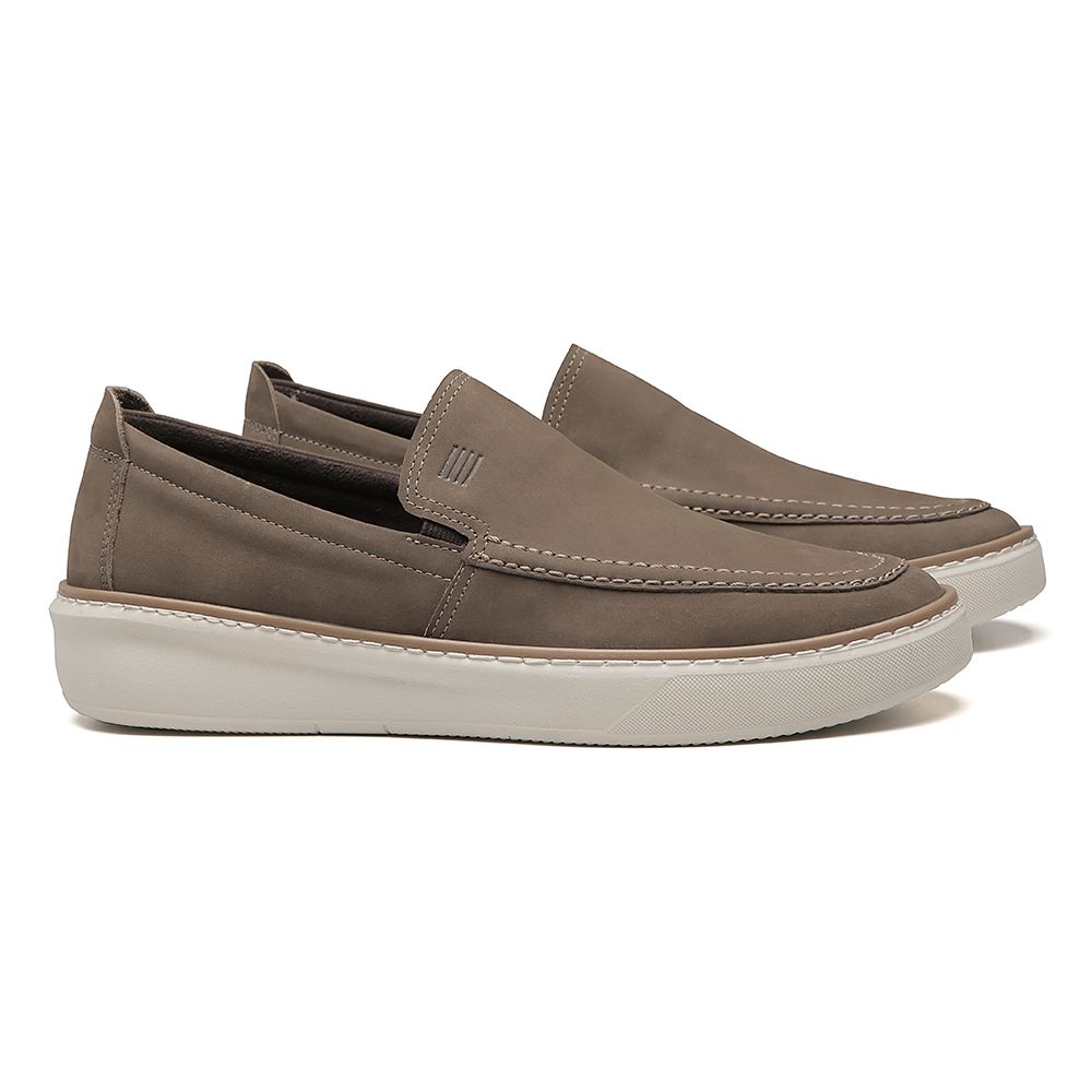 SAPATO MOCASSIM MASCULINO CASUAL EM COURO MARROM