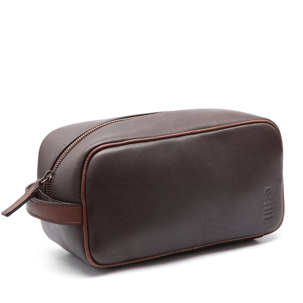 Necessaire Masculina Em Couro Marrom