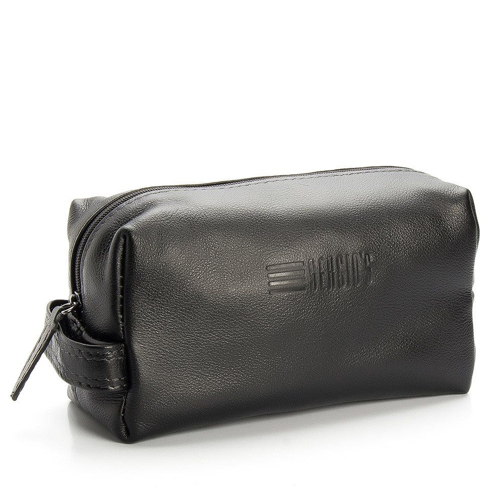 Necessaire Masculina Em Couro Preto