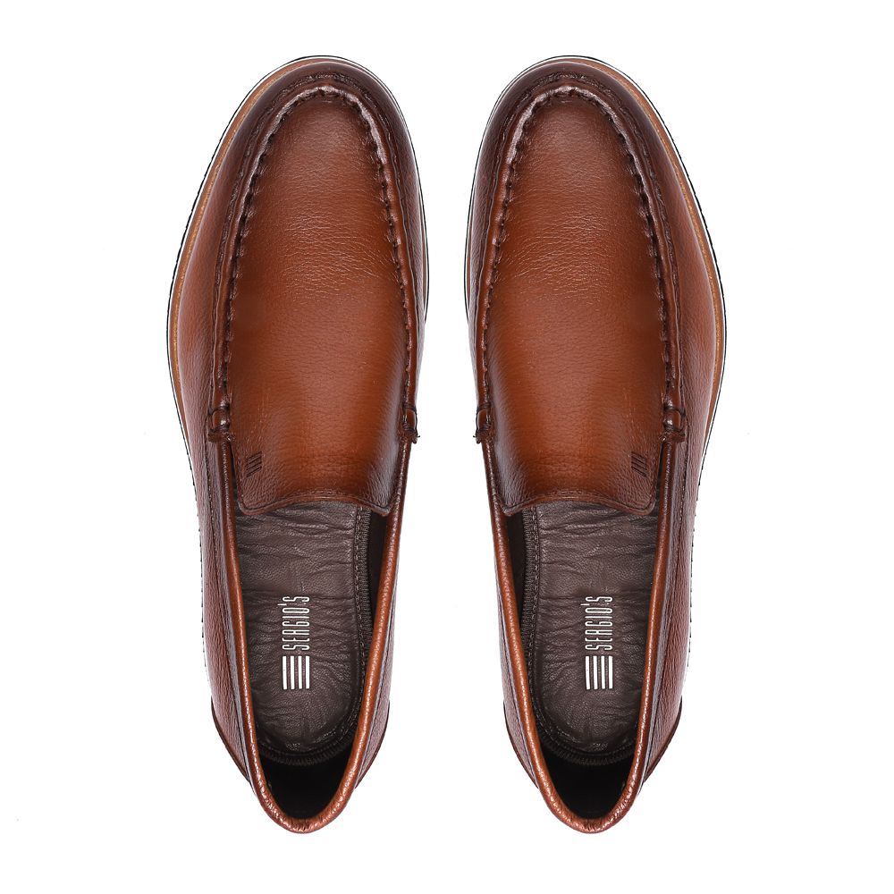 Mocassim Casual Masculino Em Couro Marrom SERGIO S