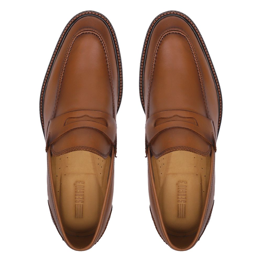 Sapato Loafer Masculino Social Em Couro Whisky SERGIO S