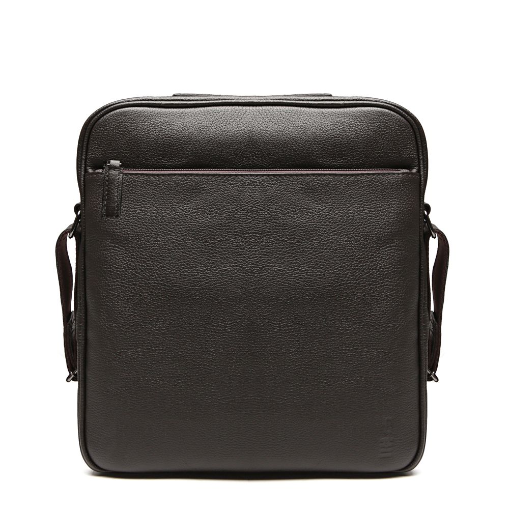 BOLSA TIRACOLO PORTA NOTEBOOK DE ATÉ 13'' MASCULINA EM COURO MARROM 