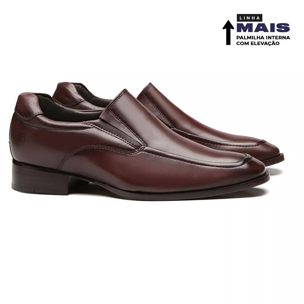 SAPATO MOCASSIM MASCULINO SOCIAL EM COURO MARROM 