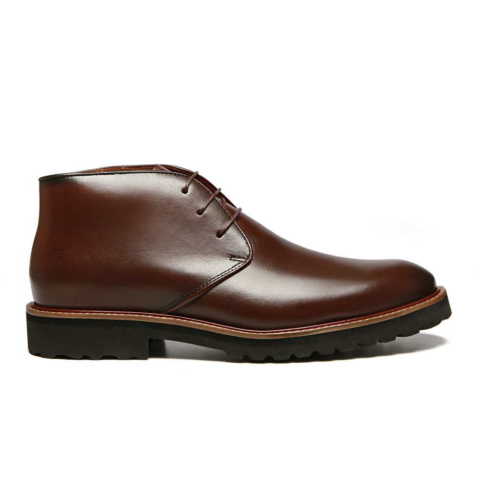 BOTA DERBY MASCULINA CASUAL EM COURO MARROM SERGIO S