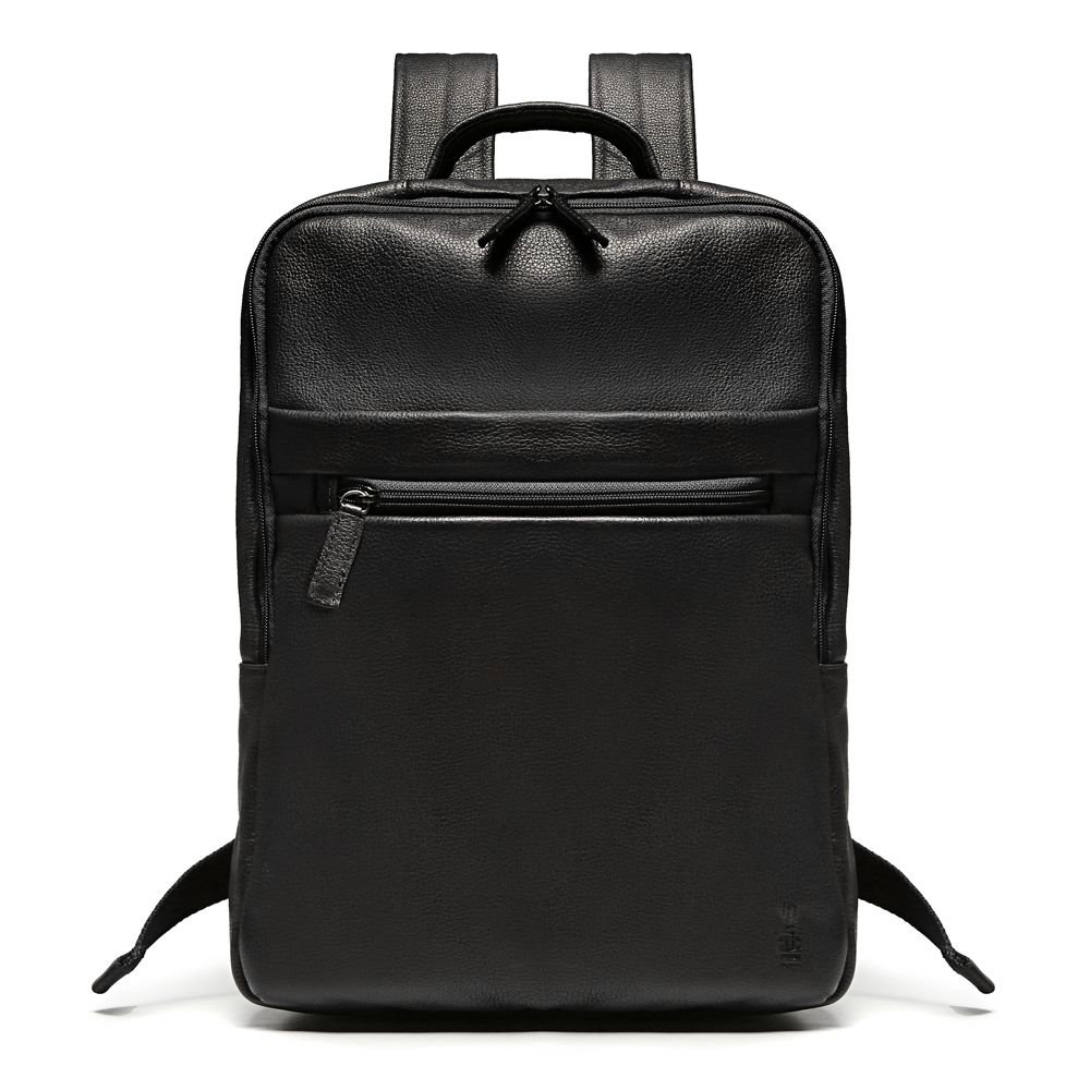  MOCHILA PORTA NOTEBOOK MASCULINA EM COURO PRETO 