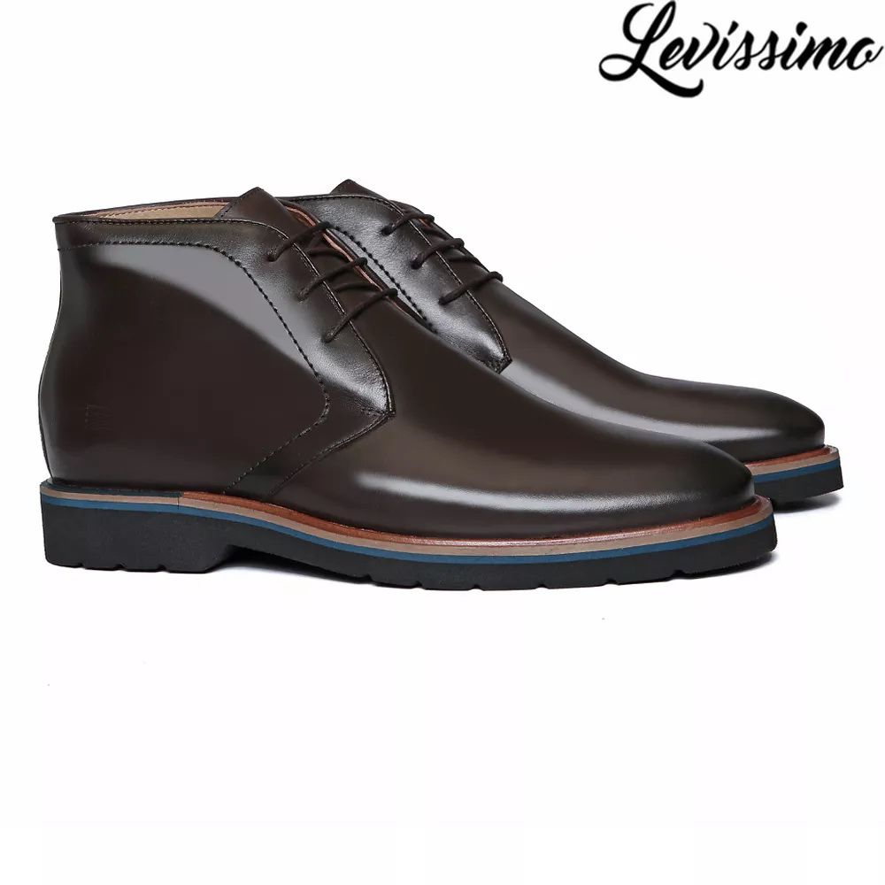 BOTA DERBY MASCULINA CASUAL EM COURO MARROM 