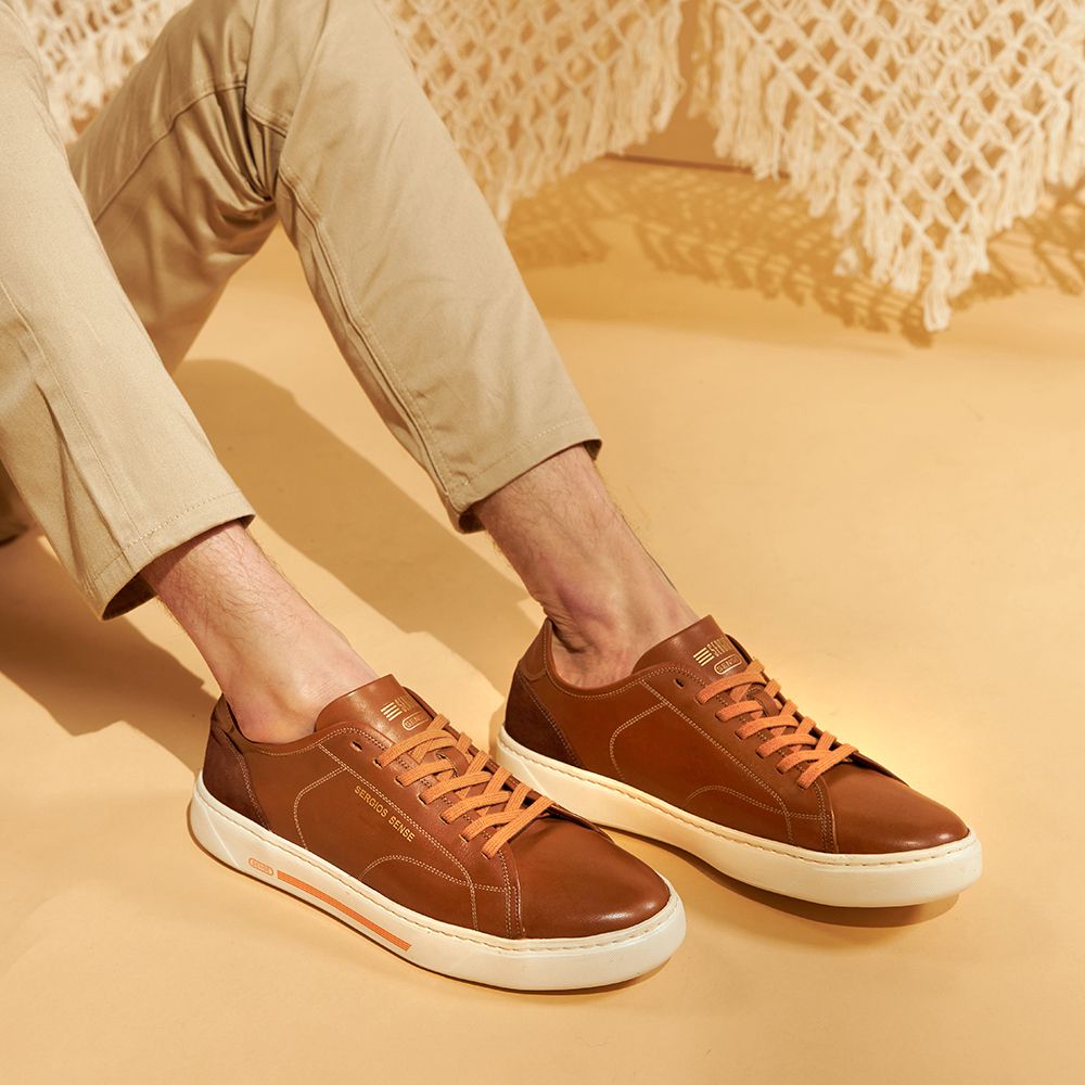 SAPATO MOCASSIM MASCULINO SOCIAL EM COURO MARROM SERGIO S