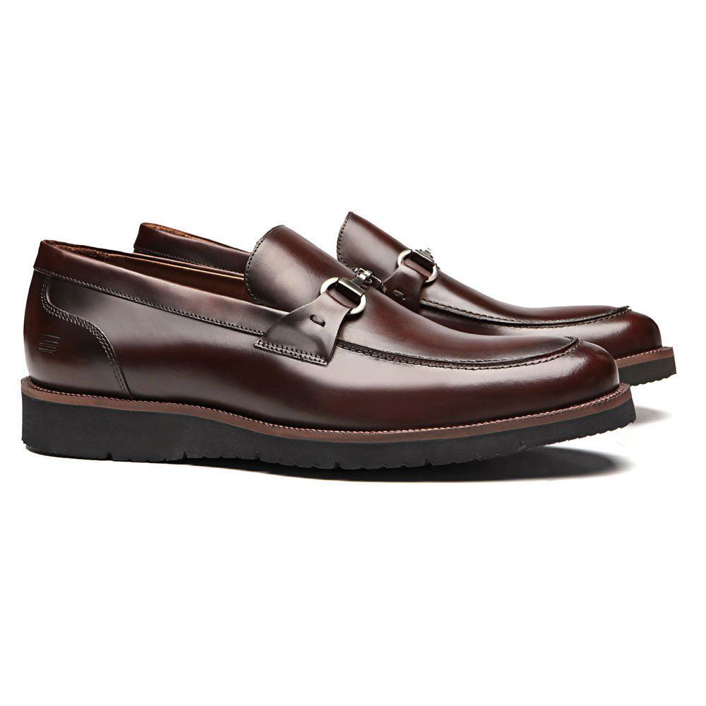 SAPATO LOAFER MASCULINO SOCIAL EM COURO MARROM COM CONFORTO