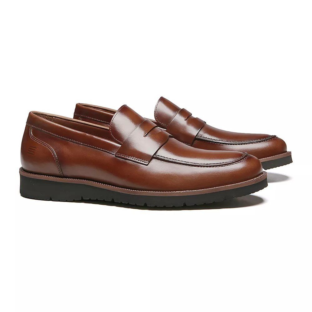 SAPATO LOAFER MASCULINO SOCIAL EM COURO MARROM 