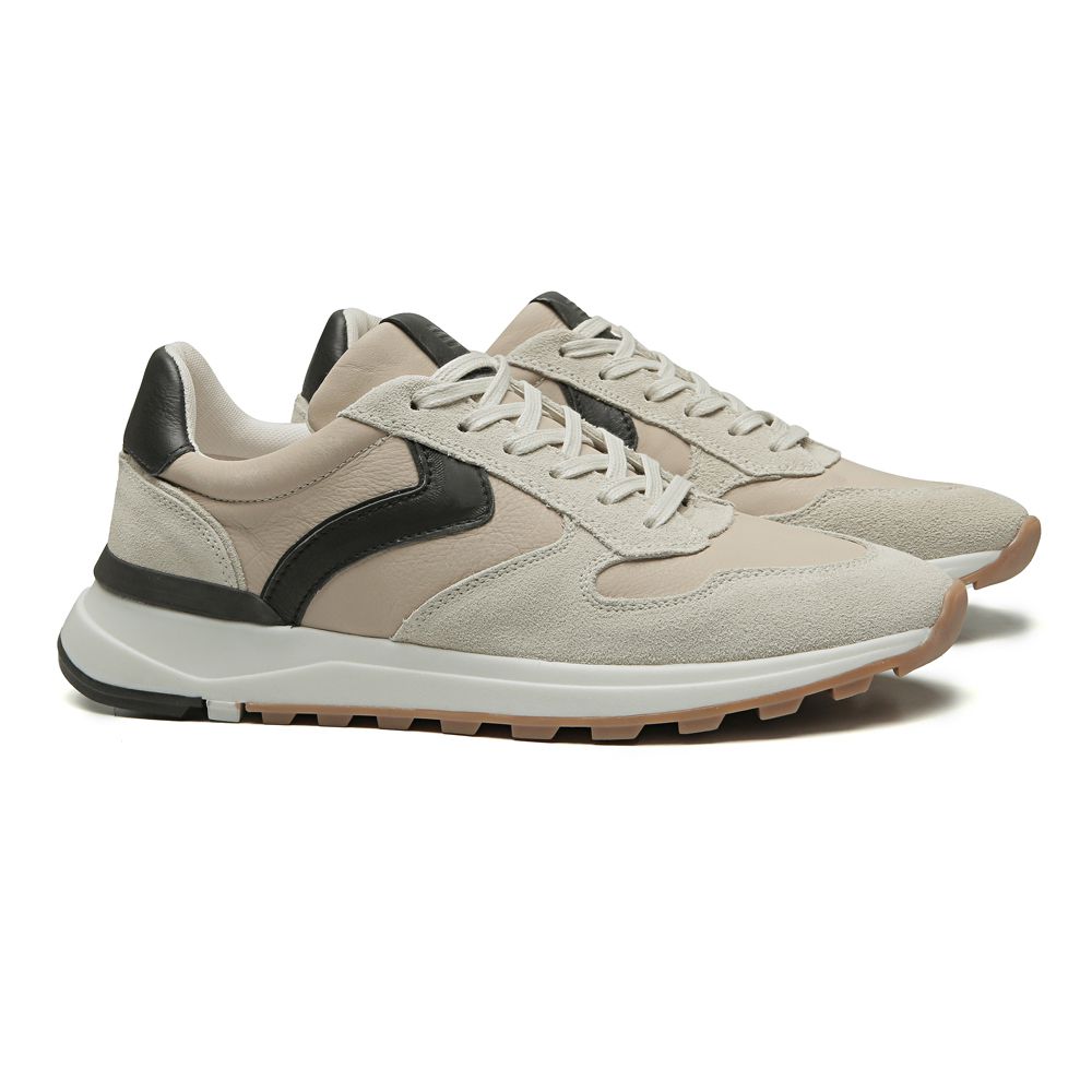 TÊNIS MASCULINO CASUAL EM COURO BEGE