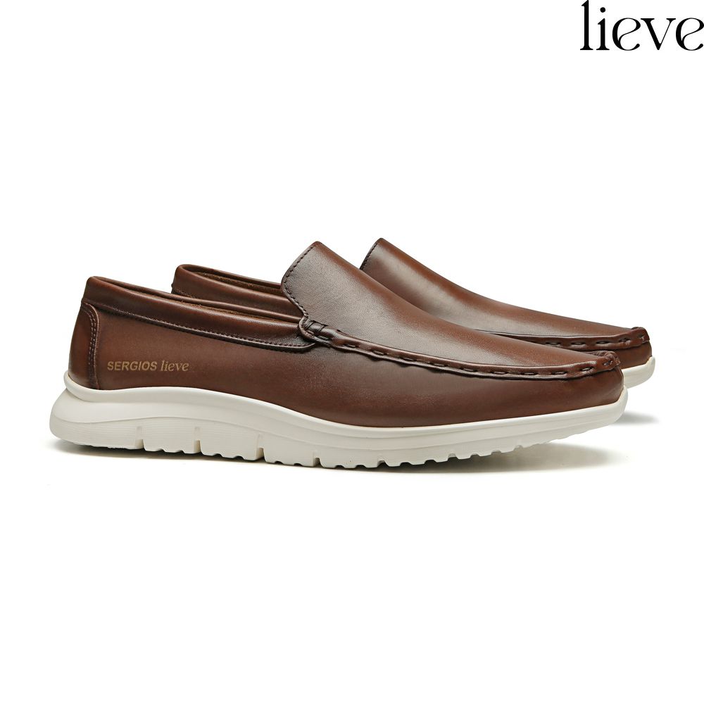 SAPATO MOCASSIM MASCULINO CASUAL EM COURO MARROM