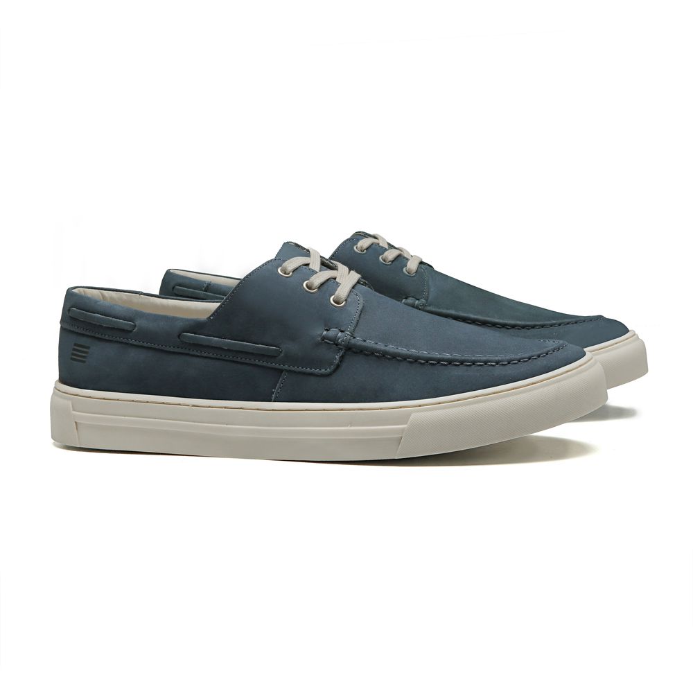 SAPATO DOCKSIDE MASCULINO CASUAL EM COURO AZUL