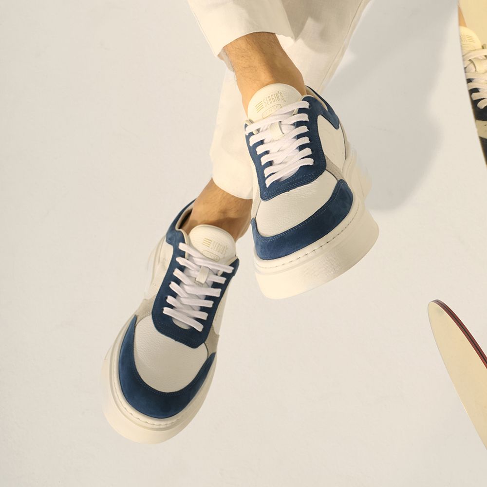 TÊNIS MASCULINO CASUAL EM COURO AZUL COM CONFORTO | SERGIO`S