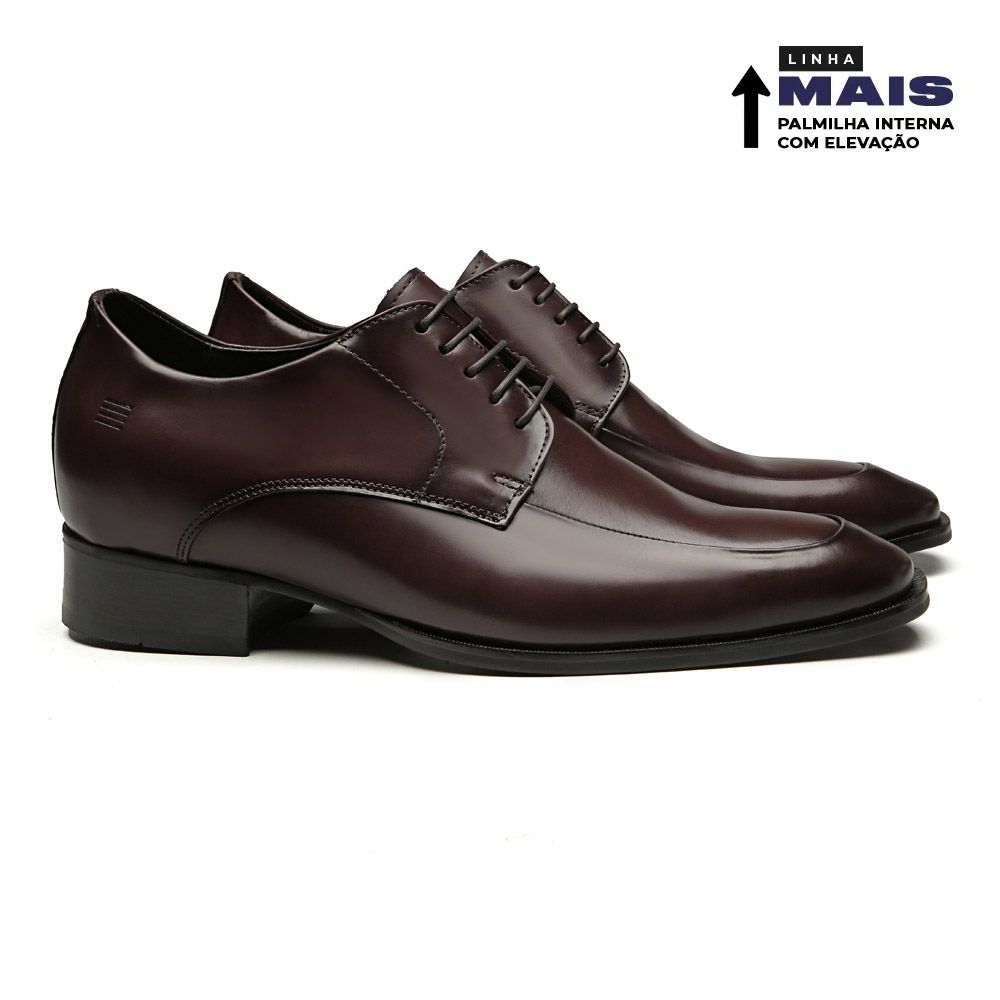 SAPATO DERBY MASCULINO SOCIAL EM COURO MARROM