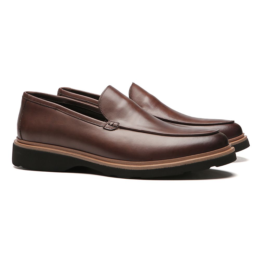 SAPATO MOCASSIM MASCULINO CASUAL EM COURO MARROM