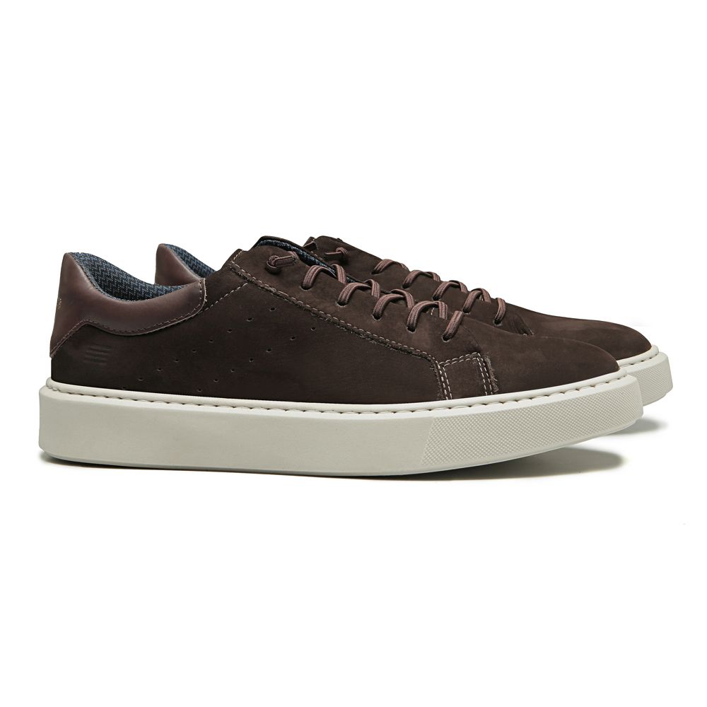 TÊNIS MASCULINO CASUAL EM COURO MARROM