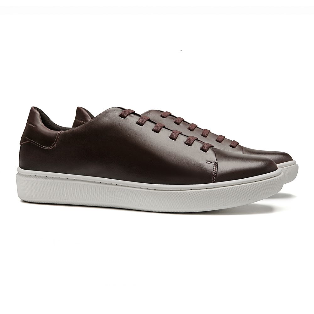 TÊNIS MASCULINO CASUAL EM COURO MARROM