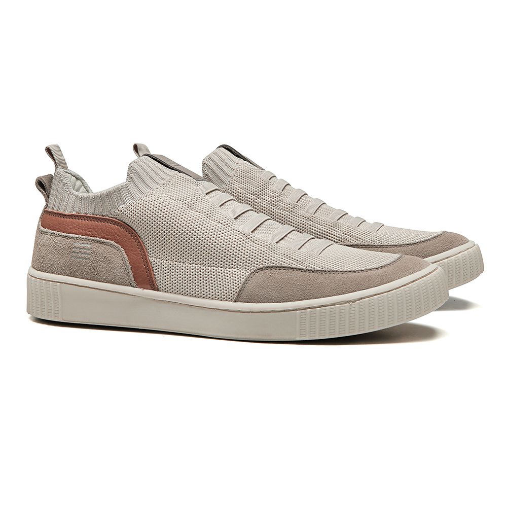 TÊNIS MASCULINO CASUAL EM TECIDO KNIT CINZA