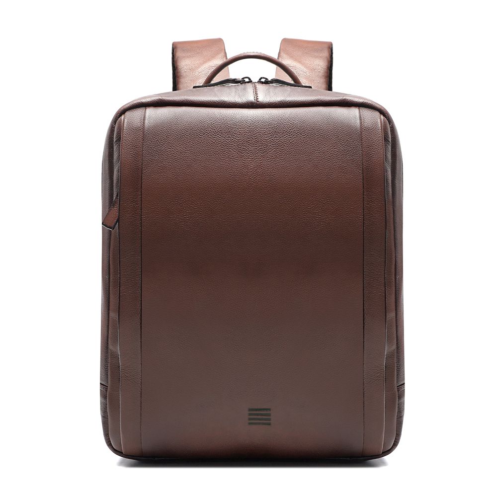 MOCHILA PORTA NOTEBOOK MASCULINA EM COURO MARROM