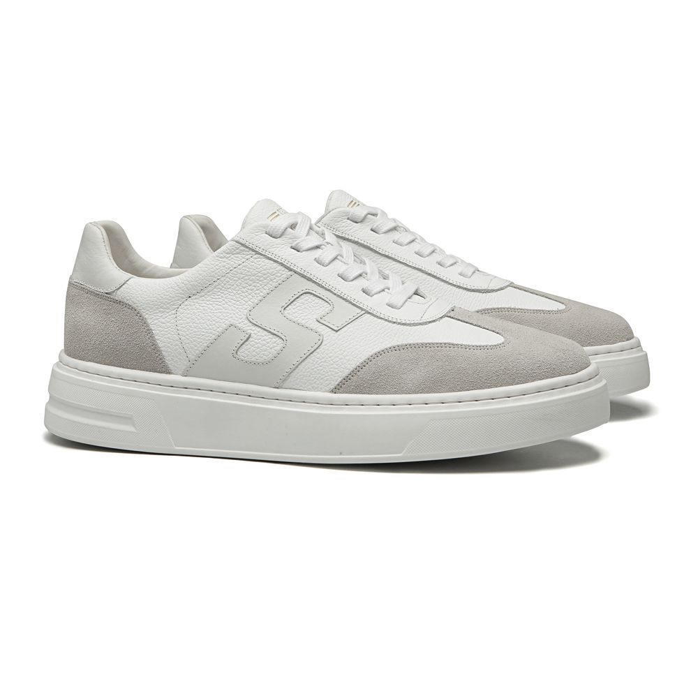 TÊNIS MASCULINO CASUAL EM COURO BRANCO COM CONFORTO